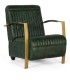 Sillón Lounge de Cuero Verde Esmeralda con Brazos Dorados Royale