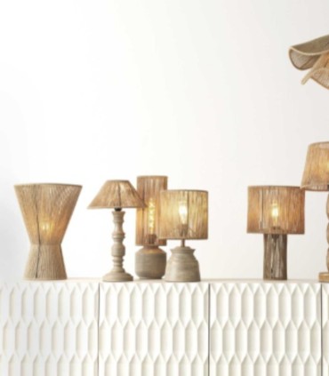 Lámpara de Mesa Artesanal de Yute Nael