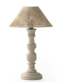 Lámpara de Mesa de Yute y Madera Natural Artesanal Samir