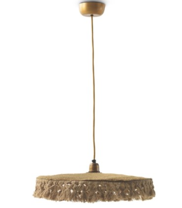 Lámpara Colgante Plana con Flecos Macramé Rayan