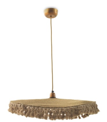 Lámpara Colgante Plana con Flecos Macramé Rayan, grande