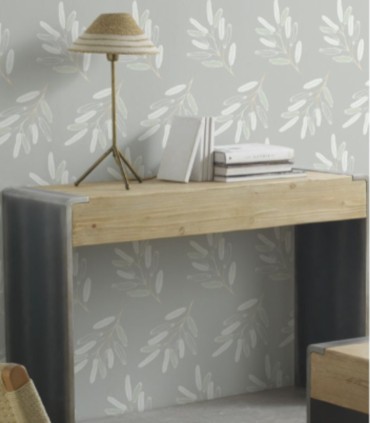 Lámpara de Mesa Trípode Metal Oro Viejo con Tulipa de Fibra Natural Trenzada Leila