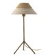 Lámpara de Mesa Trípode Metal Oro Viejo con Tulipa de Fibra Natural Trenzada Leila