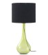 Lámpara De Sobremesa De Cristal Verde Con Pantalla Negra Zaria