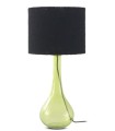 Lámpara De Sobremesa De Cristal Verde Con Pantalla Negra Zaria