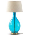 Lámpara de Mesa Azul Turquesa con Pantalla Blanca Nubia