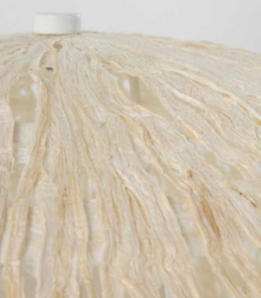 Lámpara de Mesa Artesanal con Pantalla de Papel Maché Blanca Peper