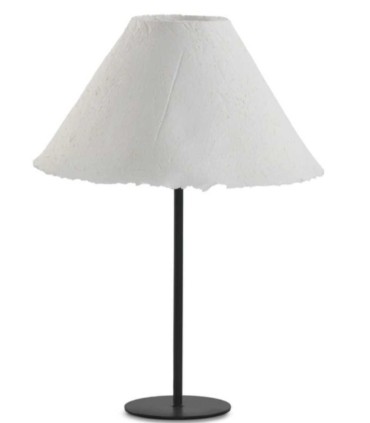 Lámpara de Mesa Artesanal con Pantalla de Papel Maché Blanca Peper