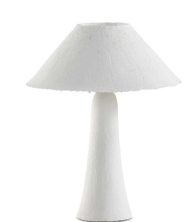 Lámpara de Mesa Blanca de Papel Maché Artesanal Busaba