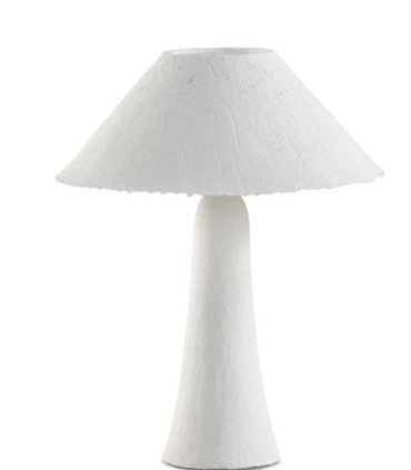 Lámpara de Mesa Blanca de Papel Maché Artesanal Busaba
