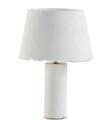 Lámpara de Mesa Cilíndrica de Papel Maché Blanca Artesanal Alba