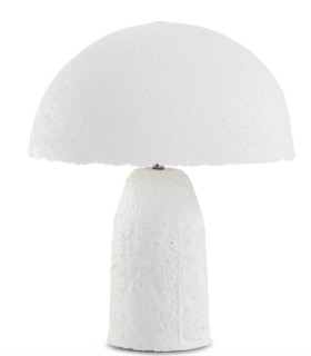 Lámpara de Mesa de Papel Maché Blanca Zoirin