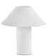 Lámpara de Mesa de Papel Maché Blanca Artesanal Bolinche