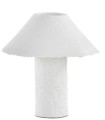 Lámpara de Mesa de Papel Maché Blanca Artesanal Bolinche