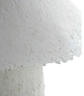 Lámpara de Mesa de Papel Maché Blanca Artesanal Bolinche