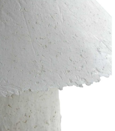 Lámpara de Mesa de Papel Maché Blanca Artesanal Bolinche