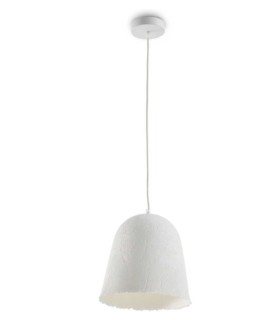 Lámpara Colgante de Papel Maché Blanca Artesanal Ariana