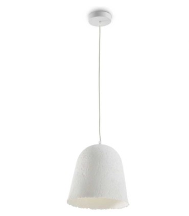 Lámpara Colgante de Papel Maché Blanca Artesanal Ariana
