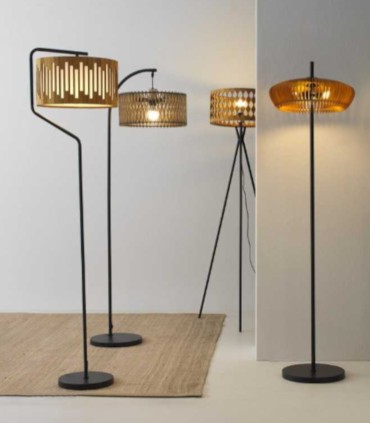 Lámpara de Pie Arco de Madera y Metal Vesper