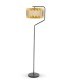 Lámpara de Pie de Madera y Metal con Pantalla Decorativa Natural Kealis