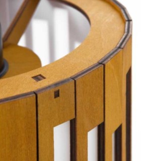 Lámpara de Mesa de Madera y Metal con Pantalla Decorativa Natural Kalila