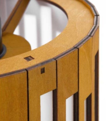Lámpara de Mesa de Madera y Metal con Pantalla Decorativa Natural Kalila