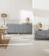 Lámpara de Mesa Artesanal de Madera y Metal Nocas
