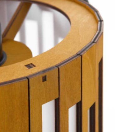 Lámpara de Mesa Artesanal de Madera y Metal Nocas