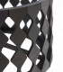 Lámpara de Mesa Artesanal Negra de Madera y Metal Helio