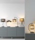 Lámpara de Mesa Trípode Madera y Metal Artesanal Kinich