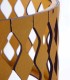 Lámpara de Mesa Trípode Madera y Metal Artesanal Kinich