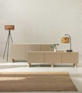 Lámpara de Mesa Artesanal de Madera y Metal Iron