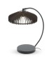 Lámpara de Mesa Industrial Curva de Madera y Metal Eclipse