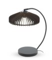 Lámpara de Mesa Industrial Curva de Madera y Metal Eclipse