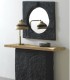 Espejo Decorativo Cuadrado Negro Efecto Piedra de Poliresina MGO Leandro