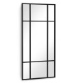 Espejo Rectangular de Pared Estilo Ventana Negro Mate de Metal Vega