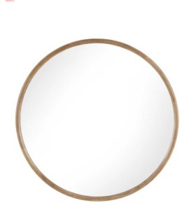 Espejo Redondo de Madera Natural para Pared Belisa