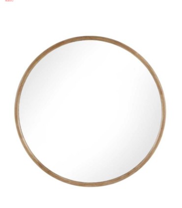 Espejo Redondo de Madera Natural para Pared Belisa