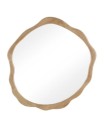 Espejo Redondo Irregular de Madera Natural Filo