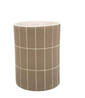 Taburete Cerámico Cilíndrico Beige Mate Ubud