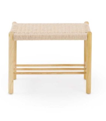 Banqueta de Fresno con Asiento de Cuerda Natural Artaix