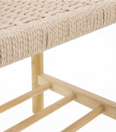 Banqueta de Fresno con Asiento de Cuerda Natural Artaix
