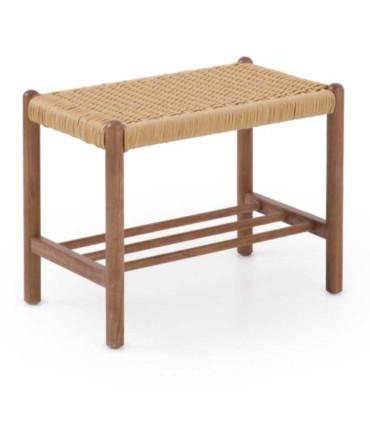 Banqueta de Fresno con Asiento de Cuerda Natural Artaix