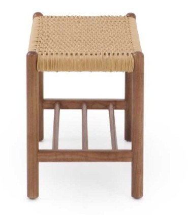 Banqueta de Fresno con Asiento de Cuerda Natural Artaix