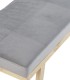 Banqueta Tapizada de Terciopelo Gris con Patas de Madera de Pino Natural Soren