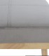 Banqueta Tapizada de Terciopelo Gris con Patas de Madera de Pino Natural Soren