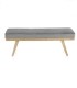 Banqueta Tapizada de Terciopelo Gris con Patas de Madera de Pino Natural Soren