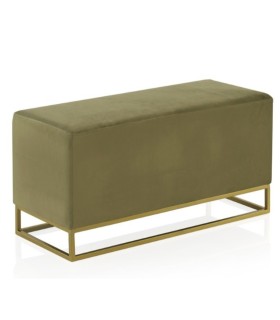 Banco Tapizado Terciopelo Verde Oliva Eric