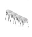Pack de 4 Sillas Tapizadas Gris y Crema Modernas Fion