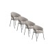 Pack de 4 Sillas Tapizadas Gris y Crema Modernas Fion